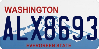 WA license plate ALX8693