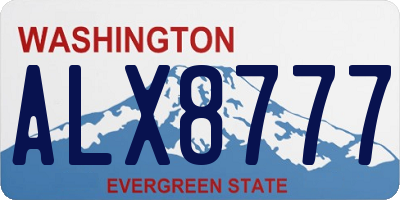 WA license plate ALX8777