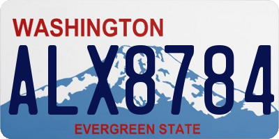 WA license plate ALX8784