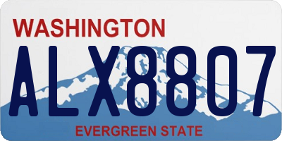 WA license plate ALX8807