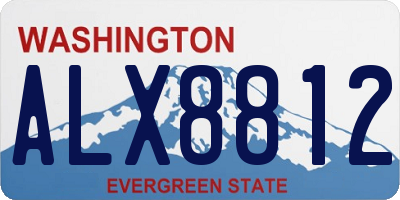 WA license plate ALX8812