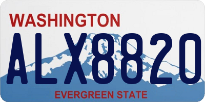 WA license plate ALX8820