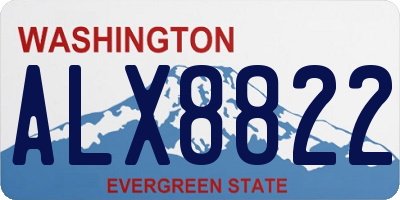 WA license plate ALX8822