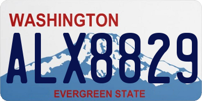 WA license plate ALX8829