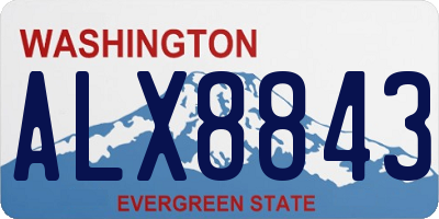 WA license plate ALX8843