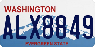 WA license plate ALX8849
