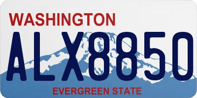 WA license plate ALX8850