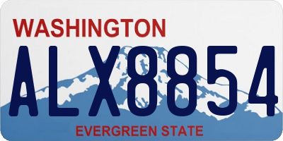 WA license plate ALX8854