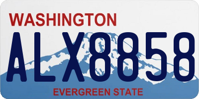 WA license plate ALX8858
