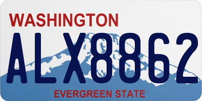 WA license plate ALX8862