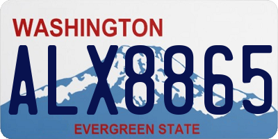 WA license plate ALX8865