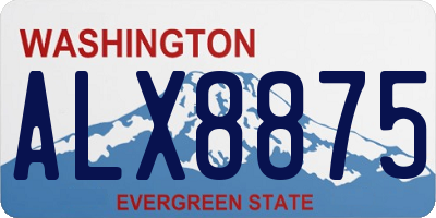 WA license plate ALX8875