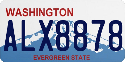 WA license plate ALX8878