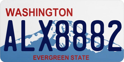 WA license plate ALX8882