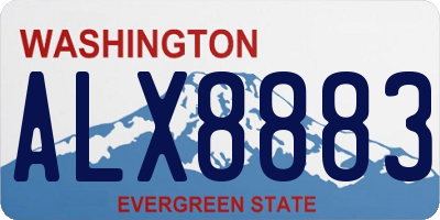 WA license plate ALX8883