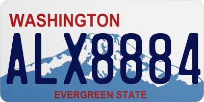 WA license plate ALX8884