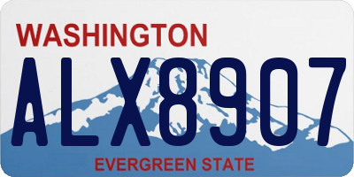 WA license plate ALX8907