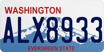 WA license plate ALX8933