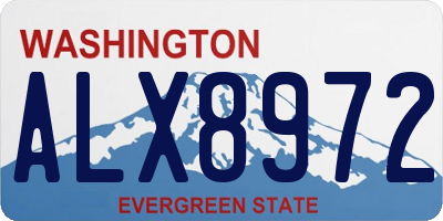 WA license plate ALX8972