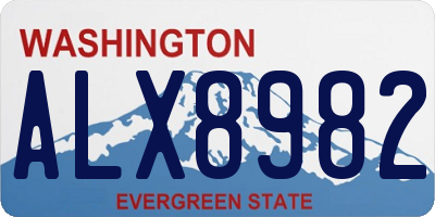 WA license plate ALX8982
