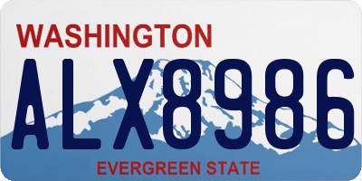 WA license plate ALX8986
