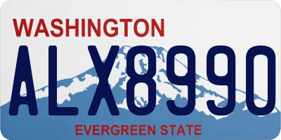 WA license plate ALX8990