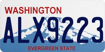 WA license plate ALX9223