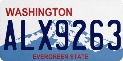 WA license plate ALX9263