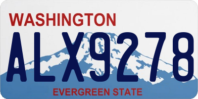WA license plate ALX9278