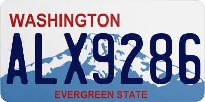 WA license plate ALX9286