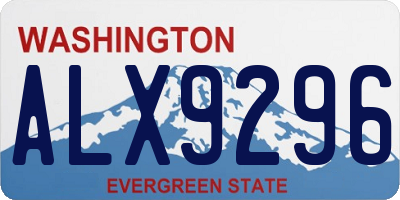 WA license plate ALX9296