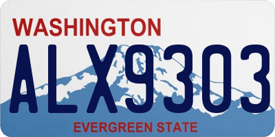 WA license plate ALX9303