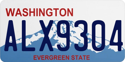 WA license plate ALX9304