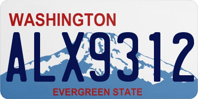 WA license plate ALX9312