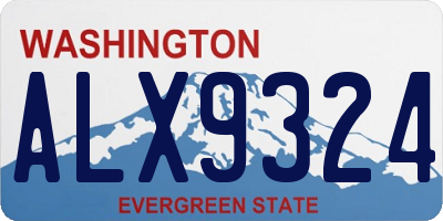 WA license plate ALX9324
