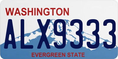 WA license plate ALX9333