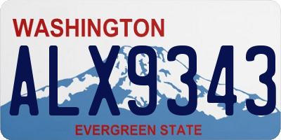 WA license plate ALX9343