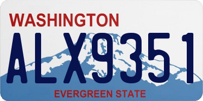 WA license plate ALX9351