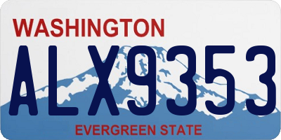 WA license plate ALX9353
