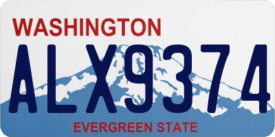 WA license plate ALX9374