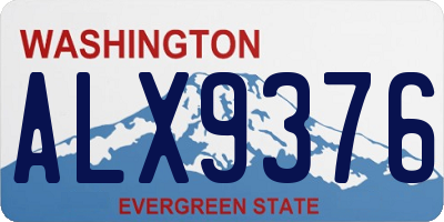 WA license plate ALX9376