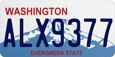 WA license plate ALX9377