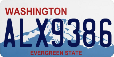 WA license plate ALX9386