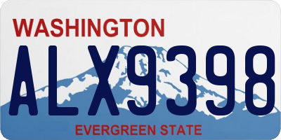 WA license plate ALX9398