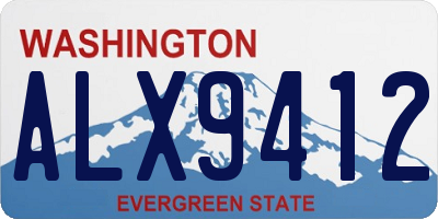 WA license plate ALX9412