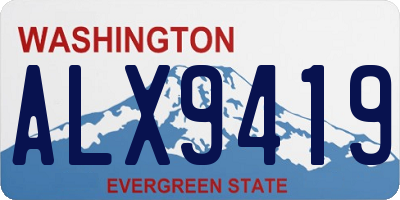 WA license plate ALX9419