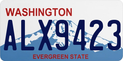 WA license plate ALX9423