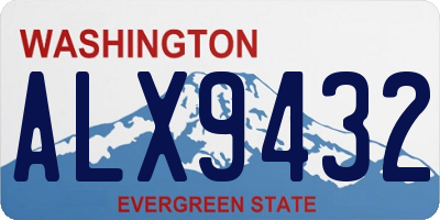 WA license plate ALX9432