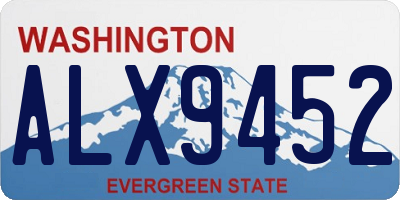 WA license plate ALX9452