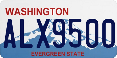WA license plate ALX9500